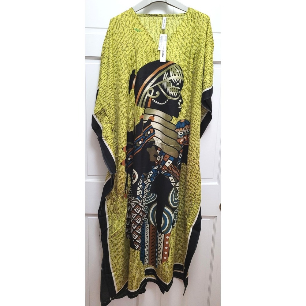 LOT 3: 4 Cotton Candy Women's One Size Lightweight Caftans African Tribe Womens